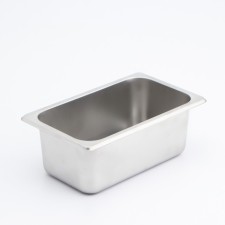Gastrootiness 1/4 of stainless steel, 100 mm, 26.5 × 16.2 × 10 cm, thickness 0.8 mm