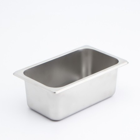 Gastrootiness 1/4 of stainless steel, 100 mm, 26.5 × 16.2 × 10 cm, thickness 0.8 mm