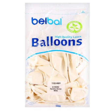 Latex ball 14 ", pastel, set 50 pcs., White color-2