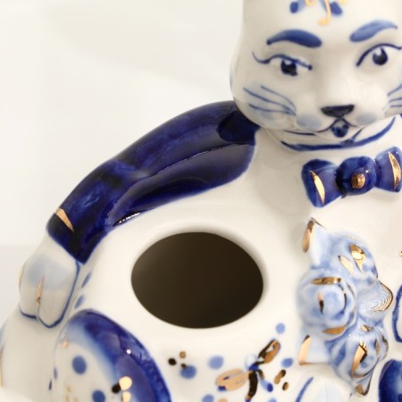 Kettle "Cats", 20 x 10 x 14 cm, gzhel, cobalt, gold-5