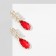 Earrings with rhinestones "Eden" bunch, red-white color in gold