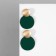 Earrings Metal "Lady", green color in gold