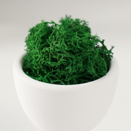 Kashpo concrete mini "Mr. Green Yog" with moss white 5.3x6x7 cm (moss green is stabilized.)-4