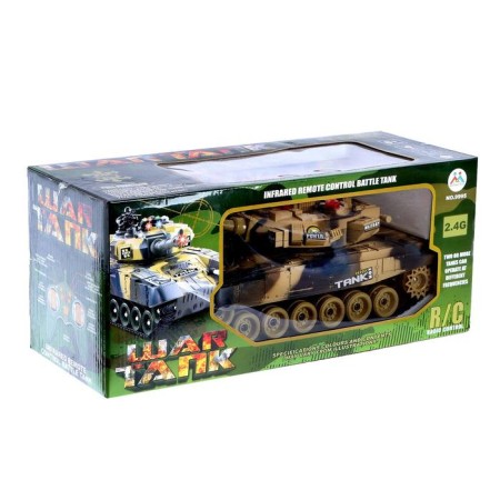 The radio -controlled “defender”, with a battery, light and sound effects, brown color-6