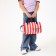 Sports bag with lightning, 2 outer pockets, long belt, red/white color