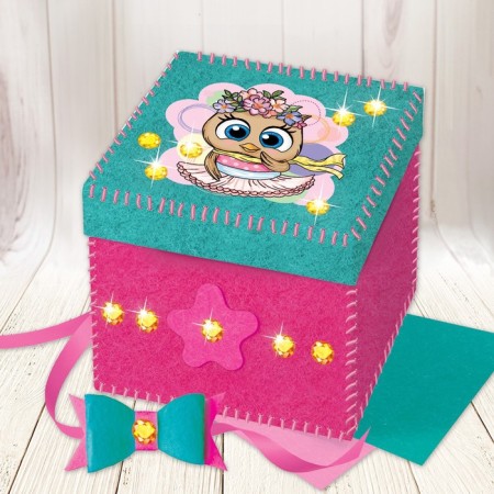 Set for creating a box of felt "Bird"-2
