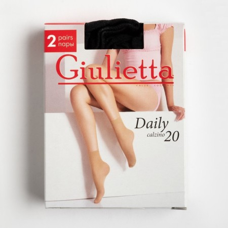 Women's socks Giulietta Daily 20 (2 pairs), black color (nero)-1