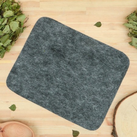 Bath mat "Classic" felt, gray, 47x38cm-2
