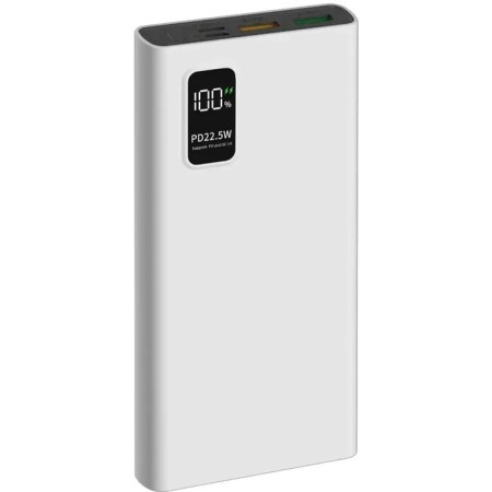 External Pero PB05, 10,000 mAh, 2 USB, 5 A, display, white-1