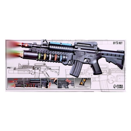 M4A1 machine, light and sound effects, works from batteries-6