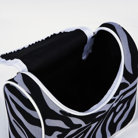 Cosmetic bag with lightning, black/white color-2