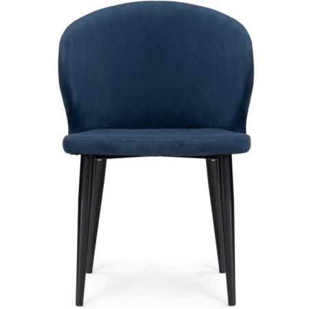 Chair on a metal frame Alsisar metal/velor, black/blue 52x58x81 cm-1