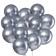 Latex ball 12 "Chrome", metal, set of 5 pcs., Silver color