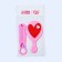 A set with a mirror and the comb “heart”, 12 × 6.1 cm, the color is gentle pink