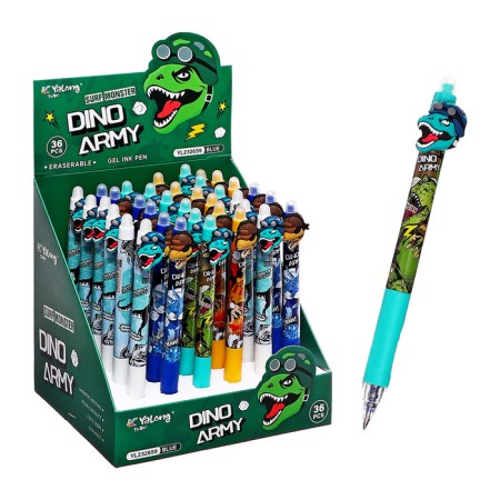 Gel handle Erased ink, blue rod, 0.5 mm, machine gun, dinosaurus body mix