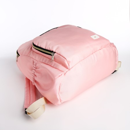 A backpack with a zipper, the color is pink-2