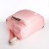 A backpack with a zipper, the color is pink