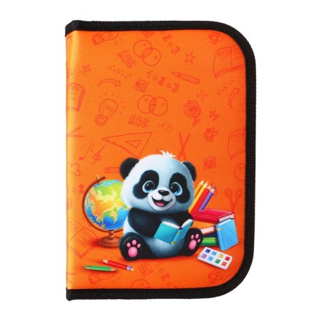 Penal 3 sections, tab inside, 140 x 210 x 40 mm, textiles, calligrata top block "Panda"-1