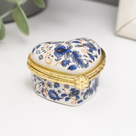 Coramics Coramics Heart "Blue Fairytale Flowers" 4,2x4.7x3 cm-3