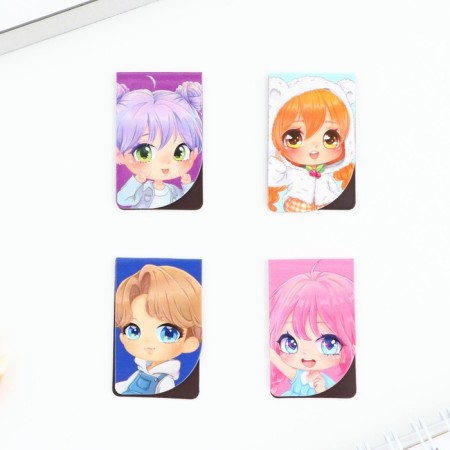 Magnetic bookmarks, 4 pcs "Anime"-2