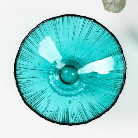 Glass Vase for fruits "Fireworks", 350 ml, 15 × 7.5 cm, emerald color-1