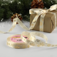 A satin ribbon with embossing 