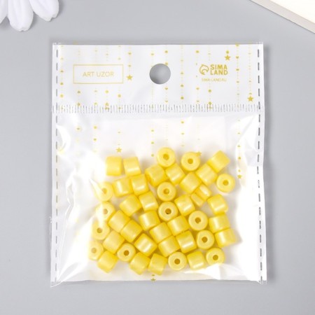 Beads for creativity plastic cylinder "lemon" set of 20 g 0.6x0.6x0.5 cm-2