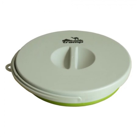 Folding bucket TRAMP TRC-127, silicone, with a lid, olive, 5l-2