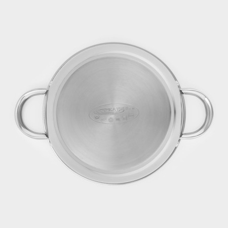 Antei pan, 4 l, d = 22 cm, glass cover, capsule, induction, chrome color-3