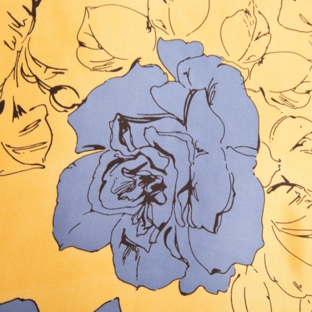 Textile scarf, yellow/blue color, size 70x70-1