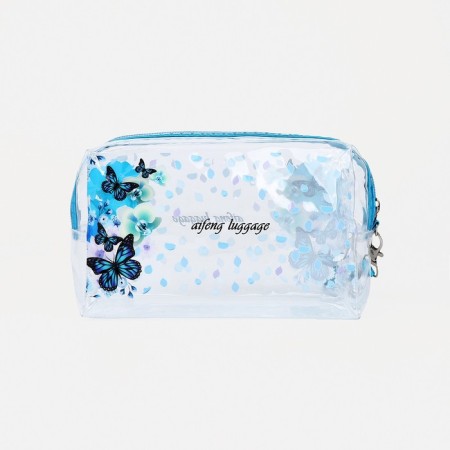 Lightning cosmetic bag, blue color-1