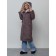 Coat insulated female, size 42, dark brown color