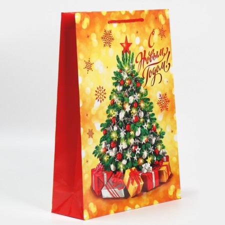 Laminated vertical “gold and snowflakes”, l 28 x 38 x 9 cm, New Year-2