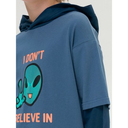 Hudy for the boy Pelican, height 122 cm, blue color-2