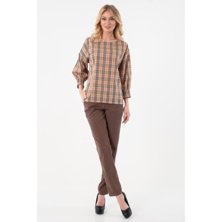 Female blouse, size 44, brown color-5
