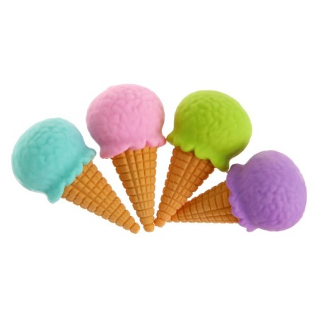 A set of curly erasers "Yummy", 4 pieces, mix-12