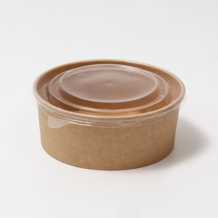 Craft salad bowl, with a plastic lid, 1100 ml