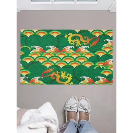 Fire rug in the hallway “Fire Dragons”, size 45x75 cm