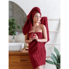A set of terry towels Pomegranate, size 30x50 cm, 50x90 cm, 70x140 cm, red