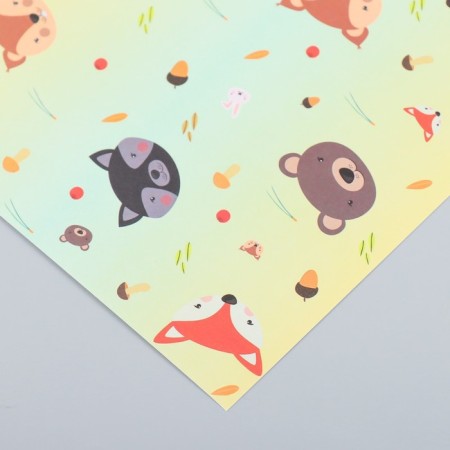 Scrapbooking paper "Forest animals" density 180 g 15.5x17 cm-2