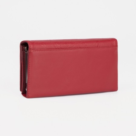 Women's wallet on magnets, red color-1