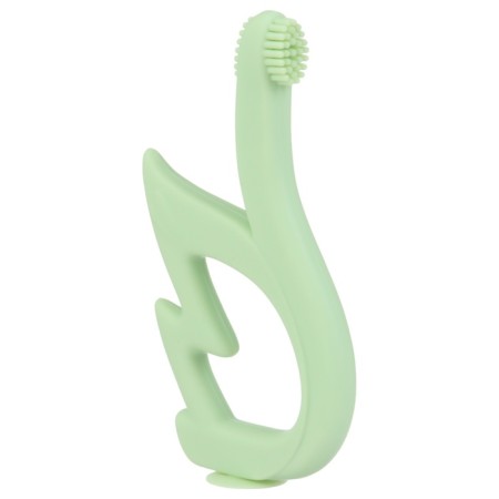 Silicone teether "swan", green color, crush me-5