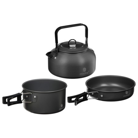A set of tourist dishes Maclay: a kettle, a pan, pan, in a grid-12