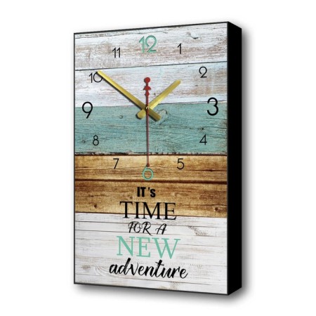 Carty watch is wall-mounted, interior "time for new discoveries", silent, 57 x 35 x 4 cm