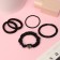 Hair elastic band "Jeannet" (set 5 pcs) Heart heart, 5 cm, black