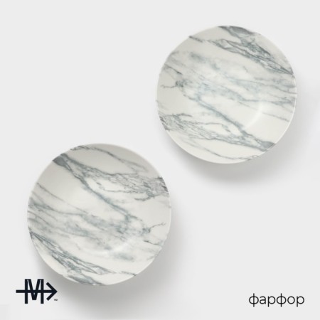 Набор тарелок суповых фарфоровых Magistro Real Marble, 800 мл, 21×4,7 см,2 шт-1