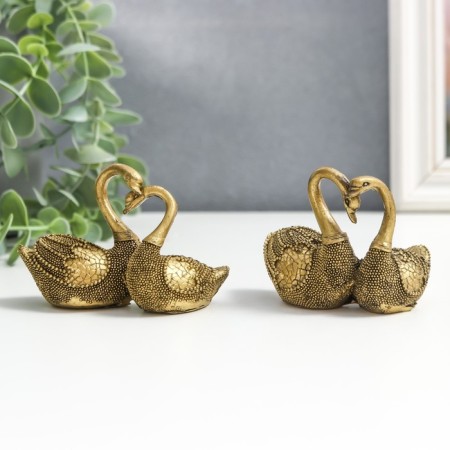 Souvenir Polystone "2 Swan" for bronze mix 6x4x9cm