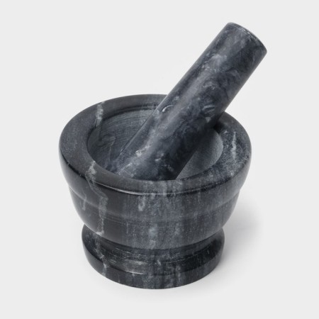 Stupa with a pestle Magistro "Marble", 10.5 × 7 cm, stone, black color-1