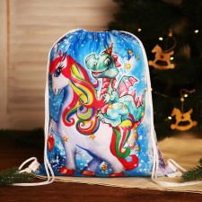 New Year's bag on the lace, white/multi -colored color
