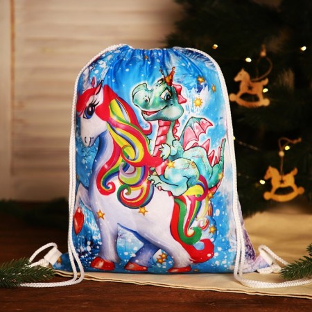 New Year's bag on the lace, white/multi -colored color
